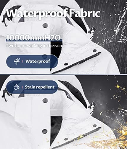 CREATMO Women's 3-in-1 Waterproof Snowboarding Jacket Winter Snow Coat