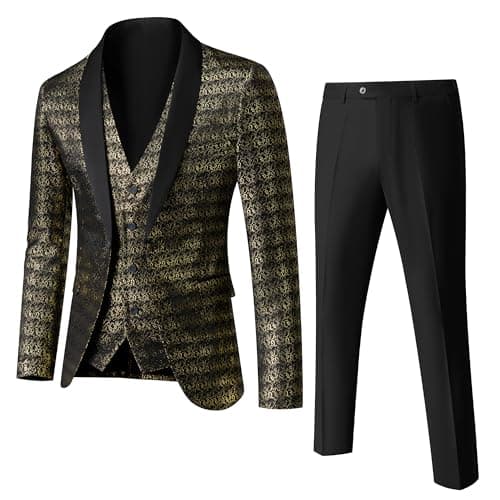 YND Men's Slim Fit Tuxedo Set with Shawl Collar Jacket & Pants