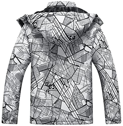 MOERDENG Women's Warm Winter Ski Jacket Hooded Snowboarding Windbreaker
