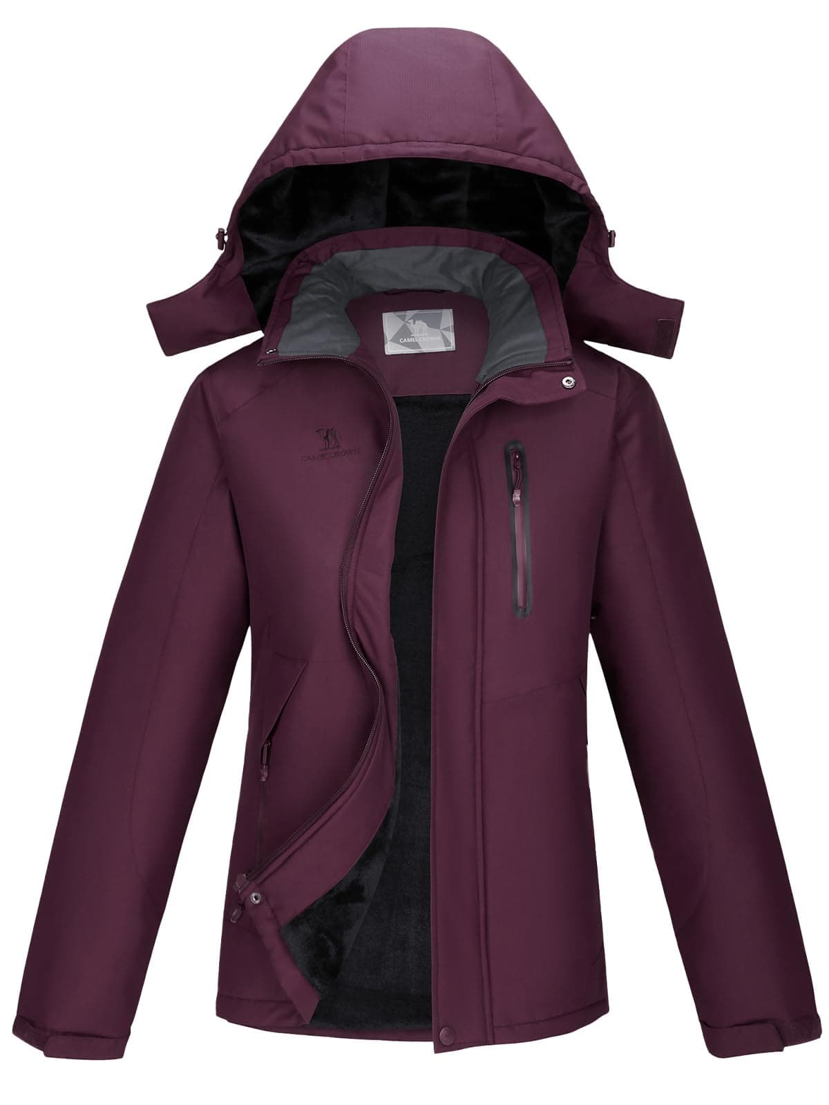 CAMEL CROWN Women's Winter Hooded Ski Jacket
