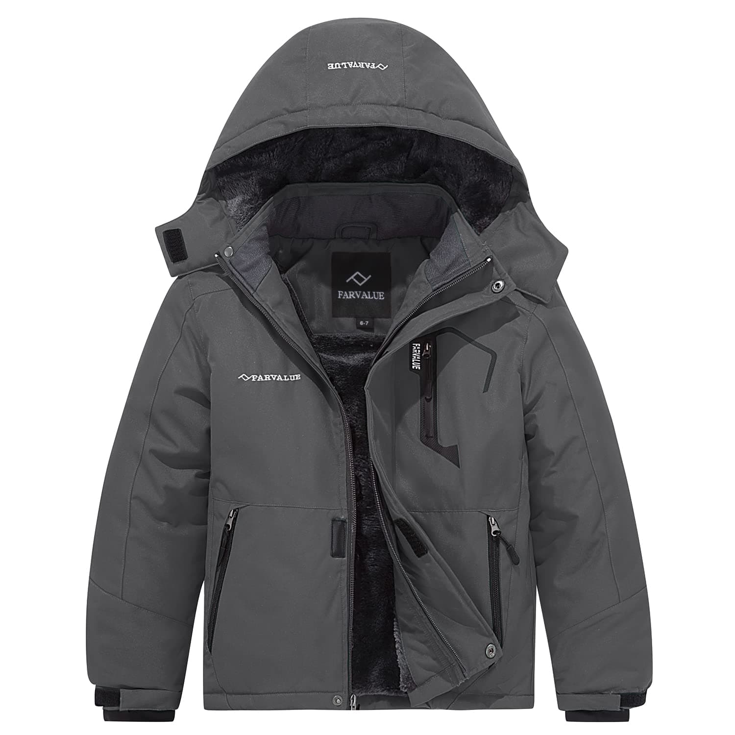 FARVALUE Boys' Waterproof Winter Ski Jacket Windbreaker Coat