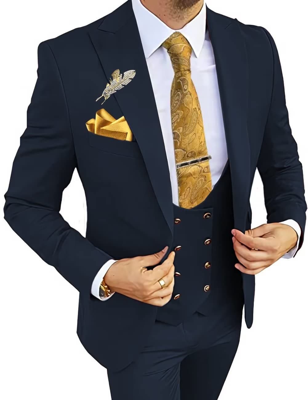Wangyue 3-Piece Slim Fit Suits for Men