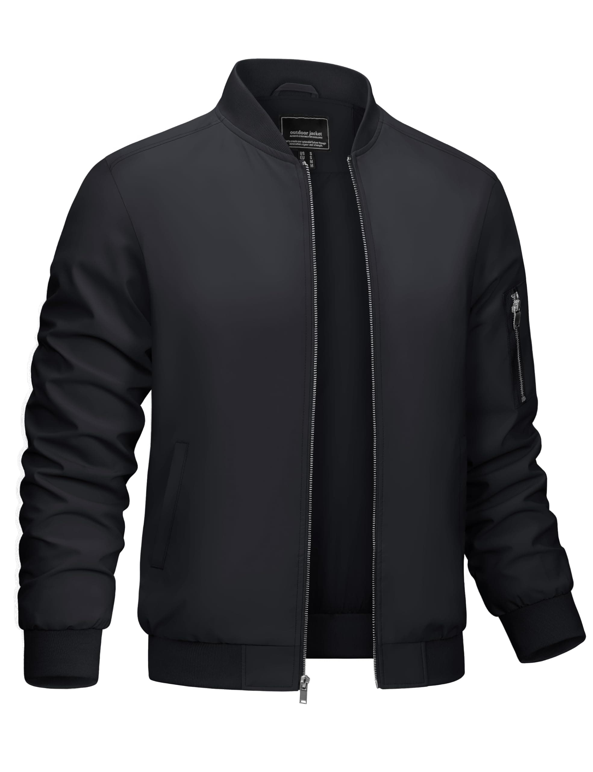 CRYSULLY Men's Lightweight Bomber Jacket for Spring Fall Casual Windbreaker