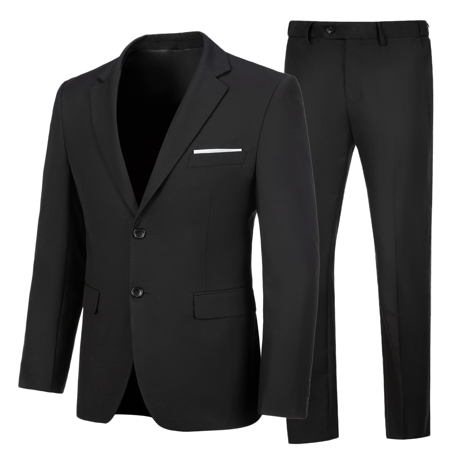 Elionm Men's Slim Fit 2-Piece Business Wedding Tuxedo Suit Jacket and Pants