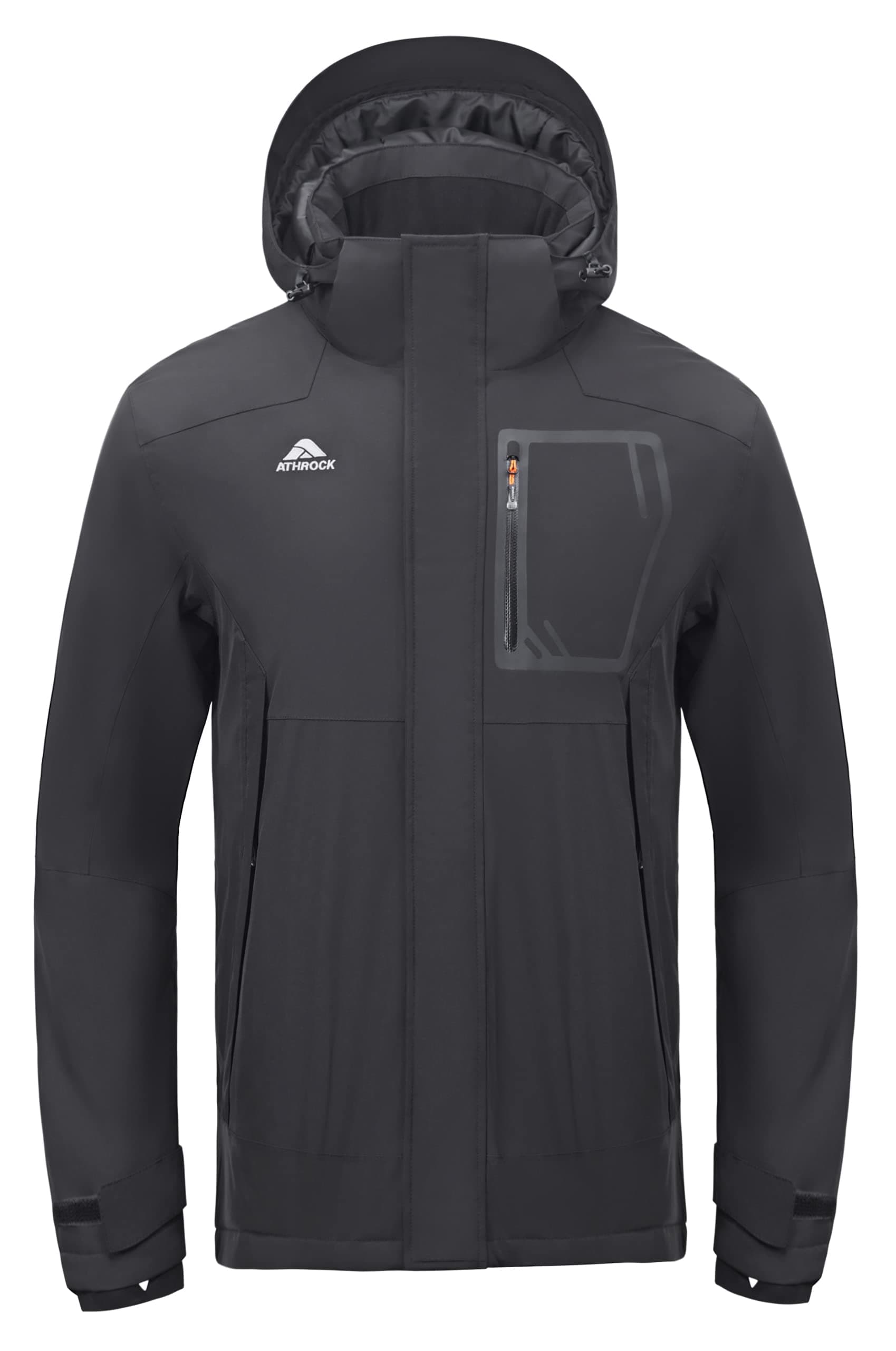 Athrock Mens Winter Waterproof Fleece Snowboard Coats Hooded Ski Jacket