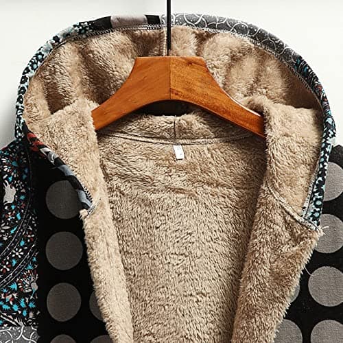 Fartey Sherpa Lined Thick Winter Jacket for Women Warm Hooded Coat