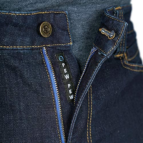 LA Police Gear Men's Durable Stretch Tactical Jeans - Terrain Flex Slim Fit, Multi-Pocket Design