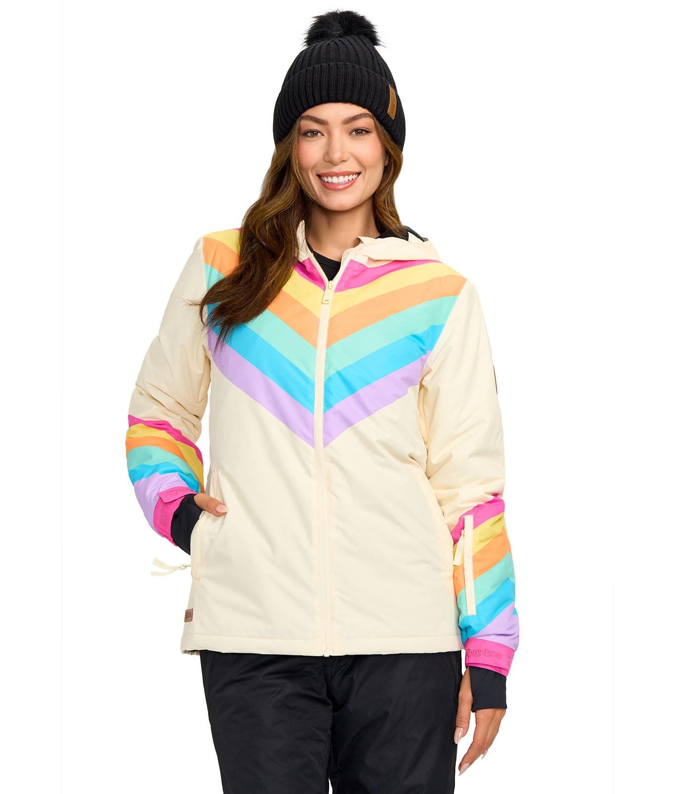 Tipsy Elves Women's Bright Colorful Apres Ski Hooded Snow Jackets