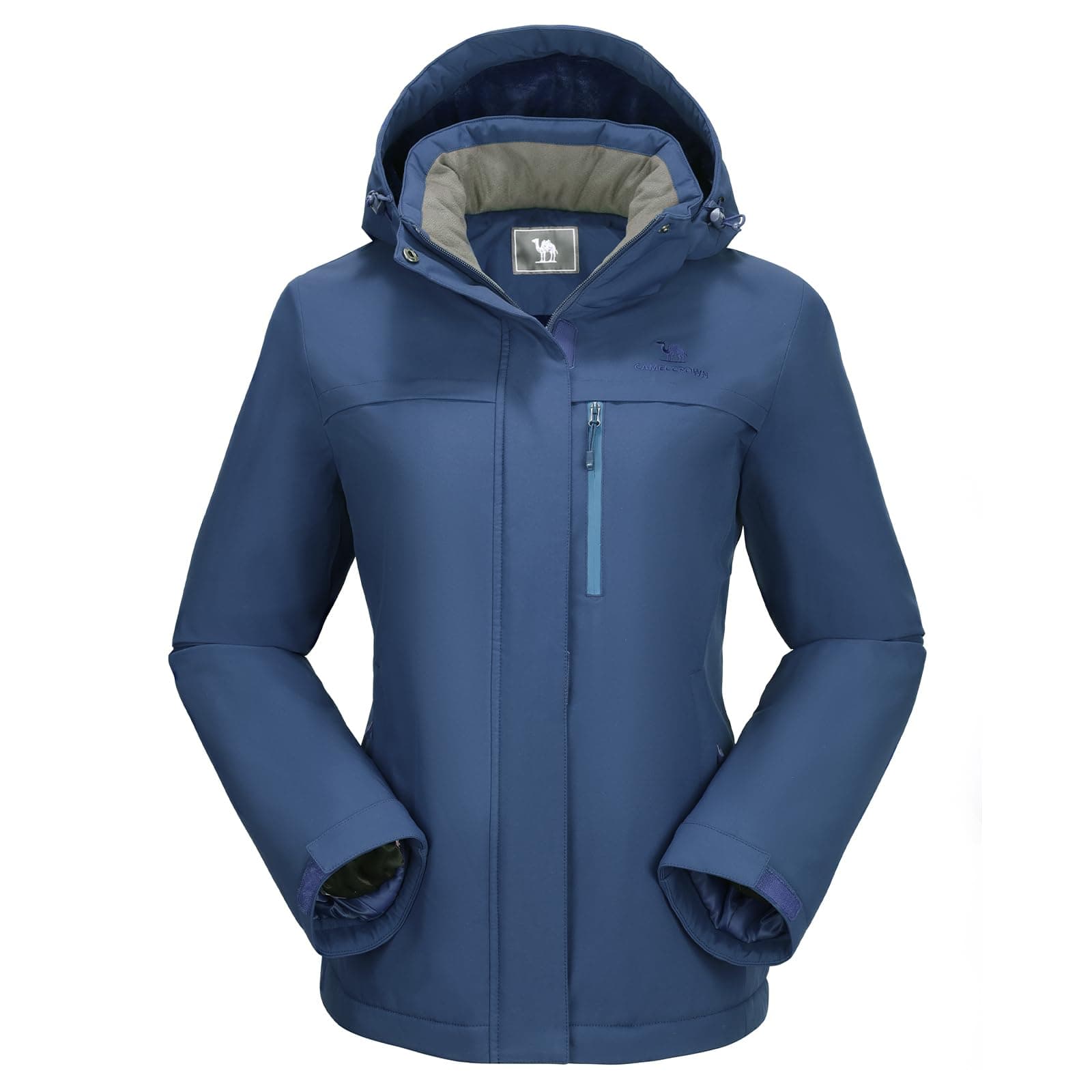 CAMEL CROWN Women's Waterproof Winter Ski Jacket Hooded Fleece Snowboarding Coat