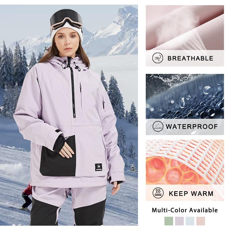 SNOWVERB Insulated Waterproof Snowboarding Jacket with Hood