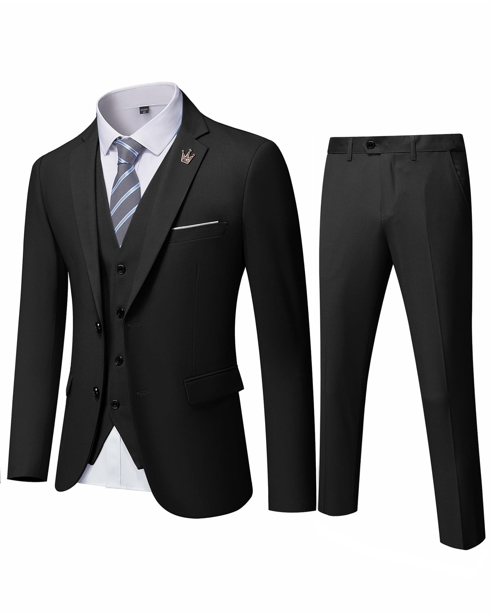 EastSide Men's Slim Fit 2 Buttons Tuxedo Suit Set