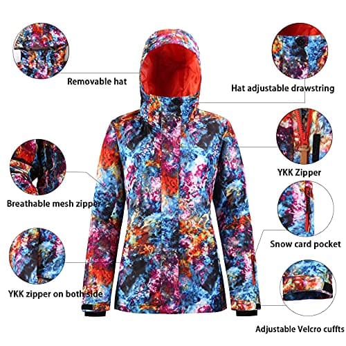 IMPHUT Women's Warm Waterproof Ski Jacket for Winter Snowboarding