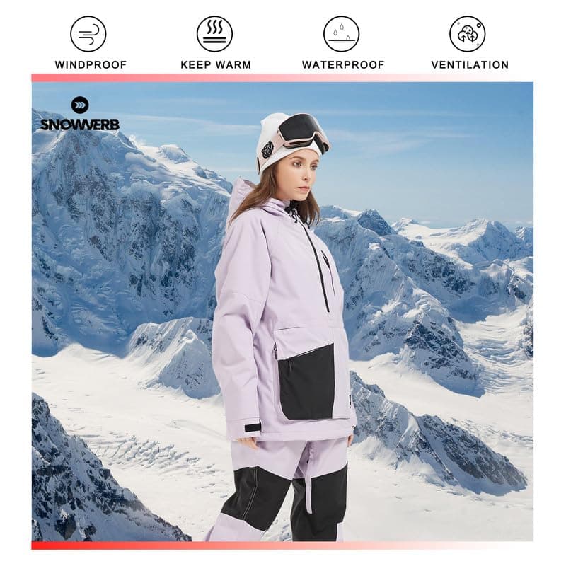 SNOWVERB Insulated Waterproof Snowboarding Jacket with Hood