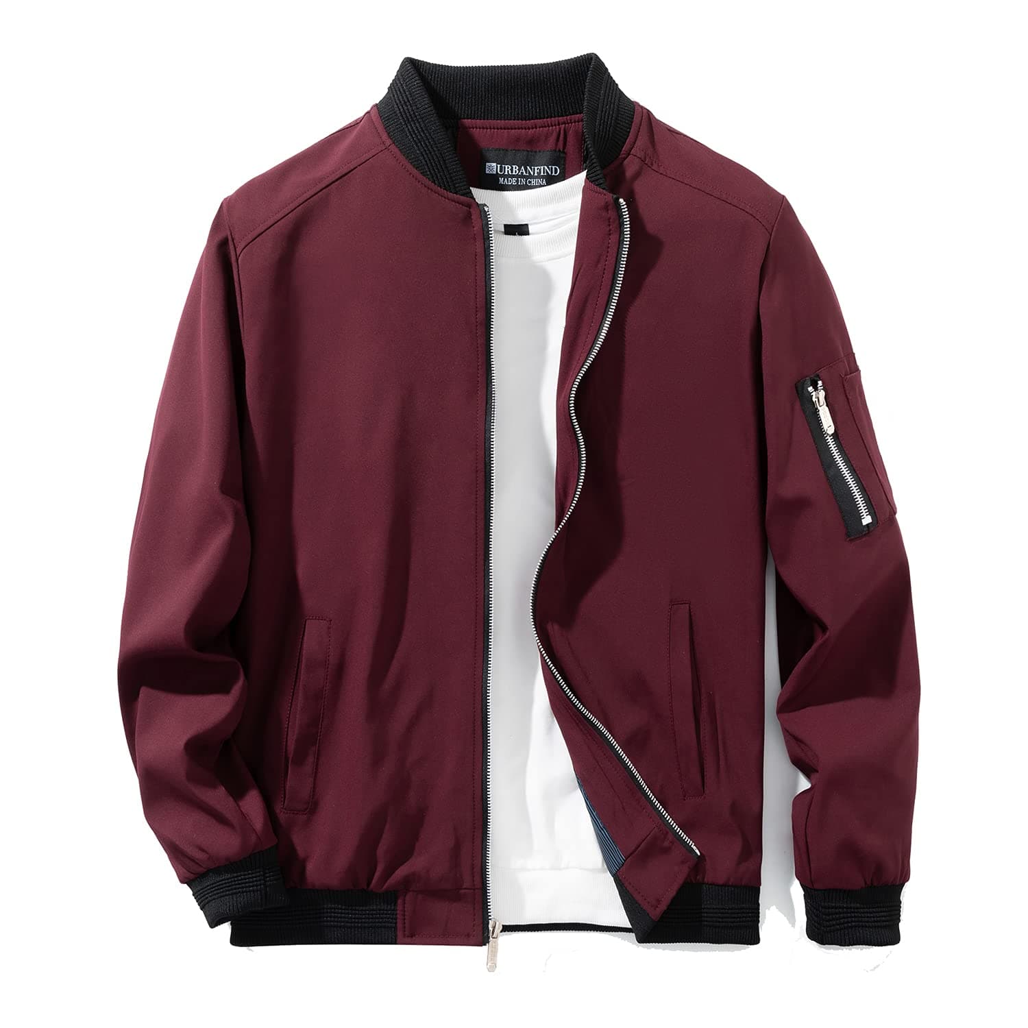 URBANFIND Men's Lightweight Slim Fit Casual Bomber Jacket