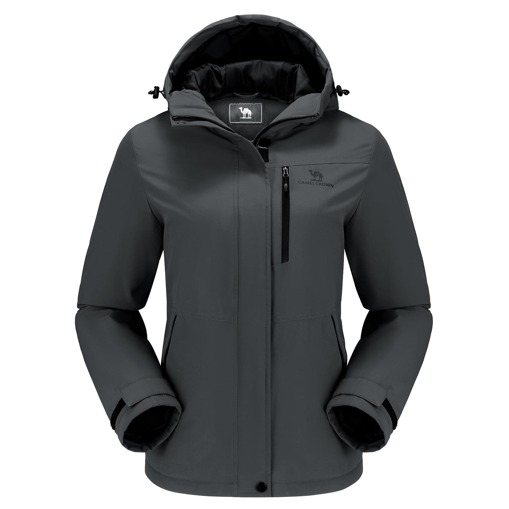 CAMEL CROWN Women's Waterproof Winter Hooded Ski Jacket Outer Warm Coat