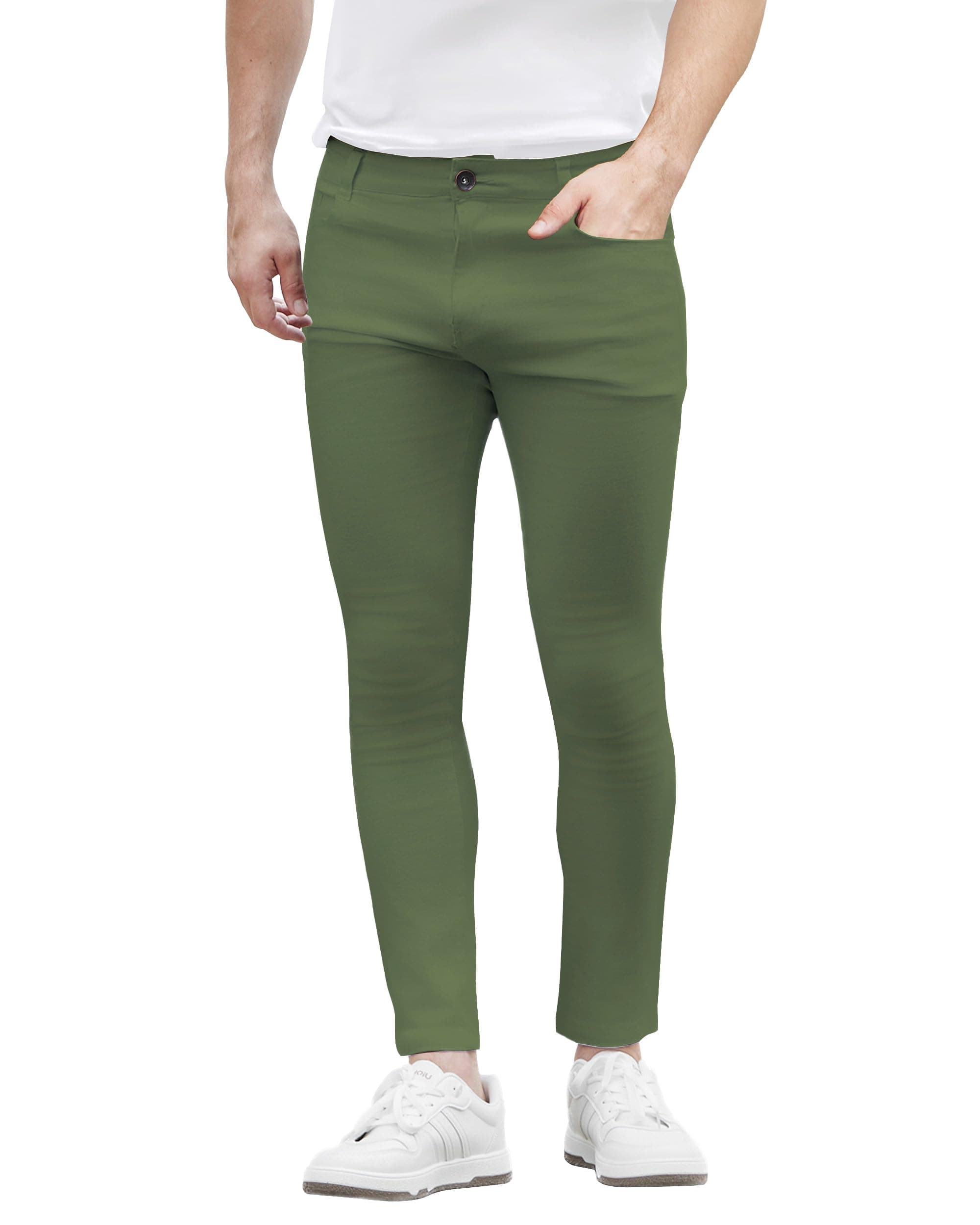 WULFUL Men's Slim Fit Skinny Stretch Jeans with Expandable Waist