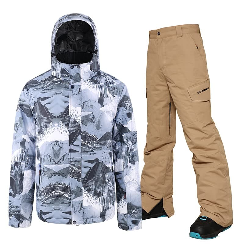 YEEFINE Men's Waterproof Snowsuit for Winter Skiing and Snowboarding