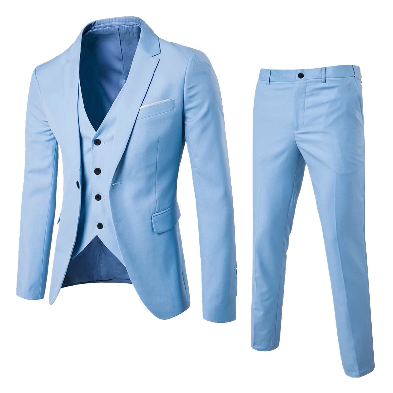 BIFUTON Men's Slim Fit 1-Button Tuxedo Suit for Party, Wedding, Business