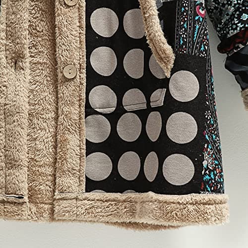 Fartey Sherpa Lined Thick Winter Jacket for Women Warm Hooded Coat