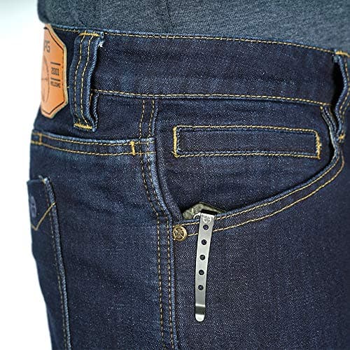 LA Police Gear Men's Durable Stretch Tactical Jeans - Terrain Flex Slim Fit, Multi-Pocket Design