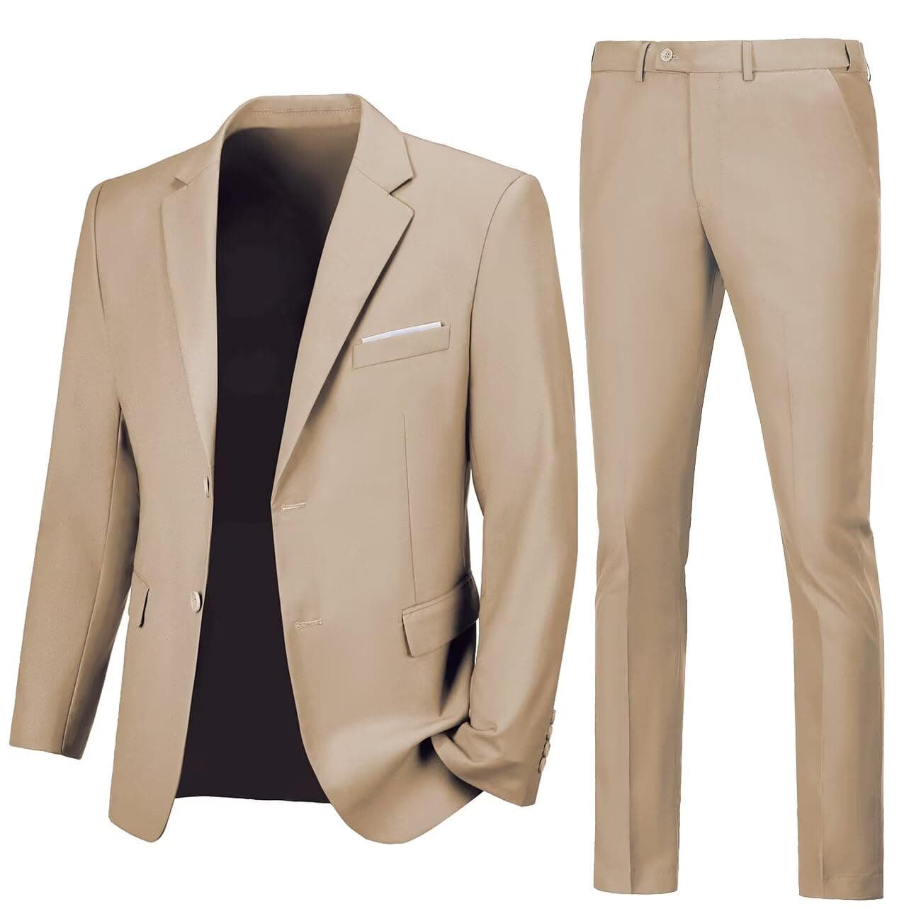 Lynerun Men's Slim Fit 2-Piece Prom Tuxedo Suit Jacket and Pants Set