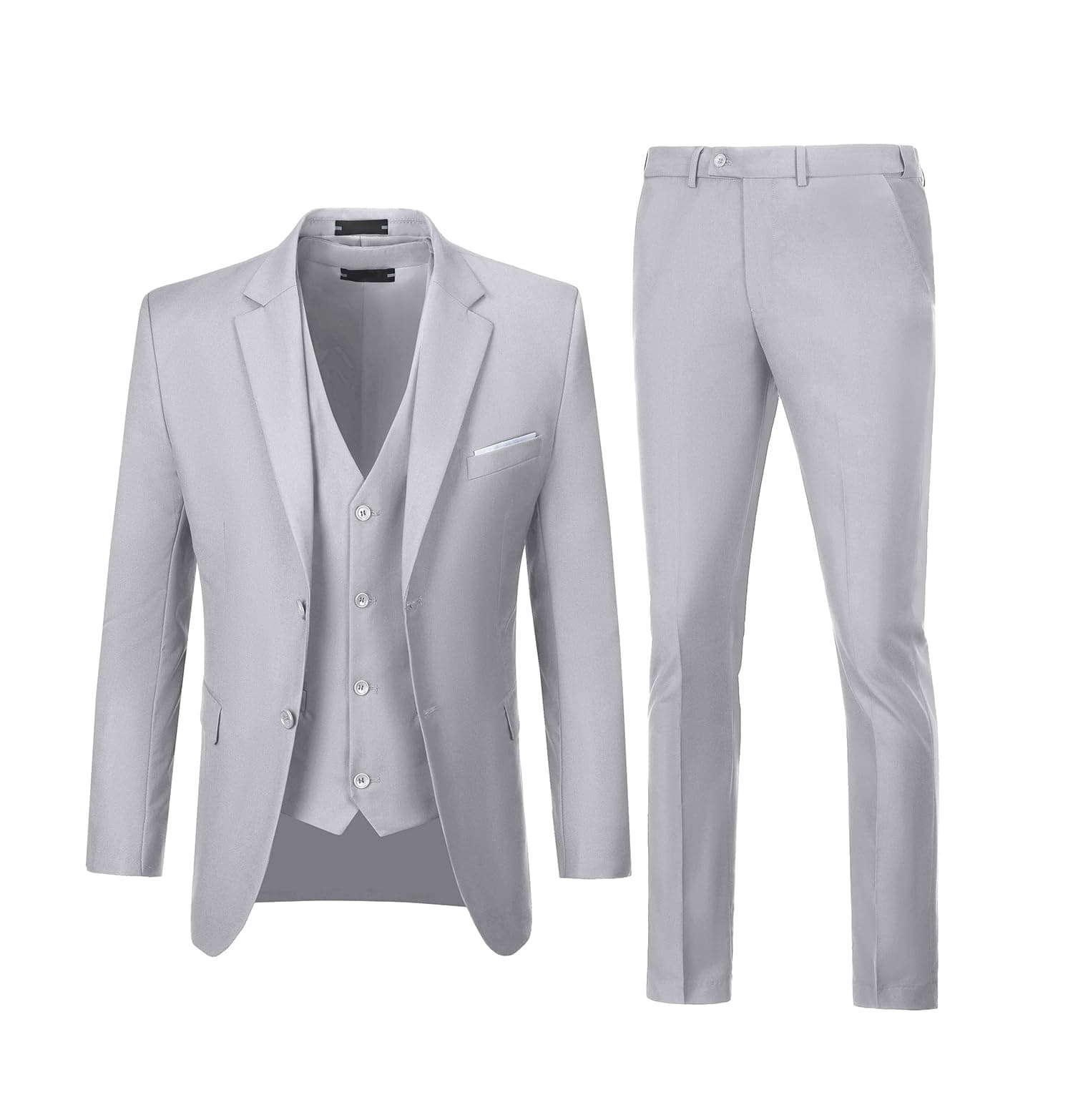 Diaryan Men's Slim Fit 3-Piece Wedding Suit Groomsmen Tuxedo