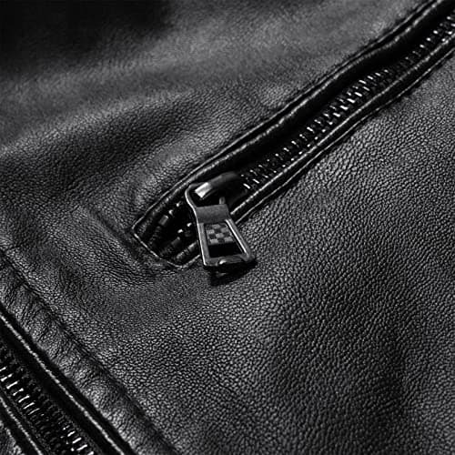 Maiyifu-GJ Men's Black Slim Fit Casual Motorcycle Jacket