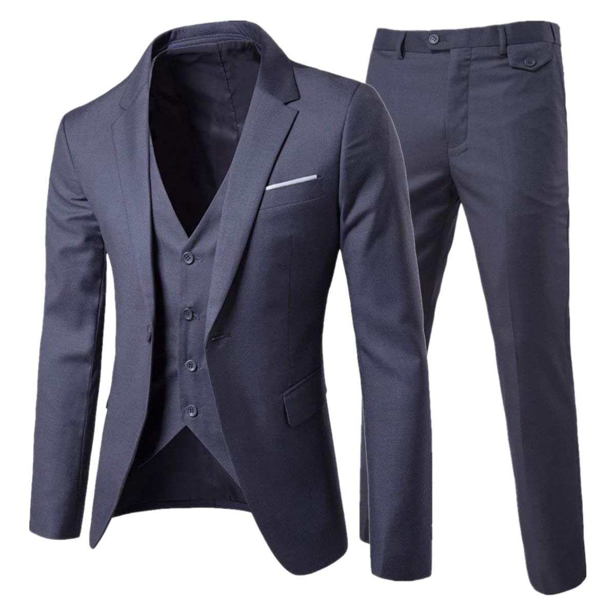 Cloudstyle Men's 3-Piece Slim Fit Formal Suit