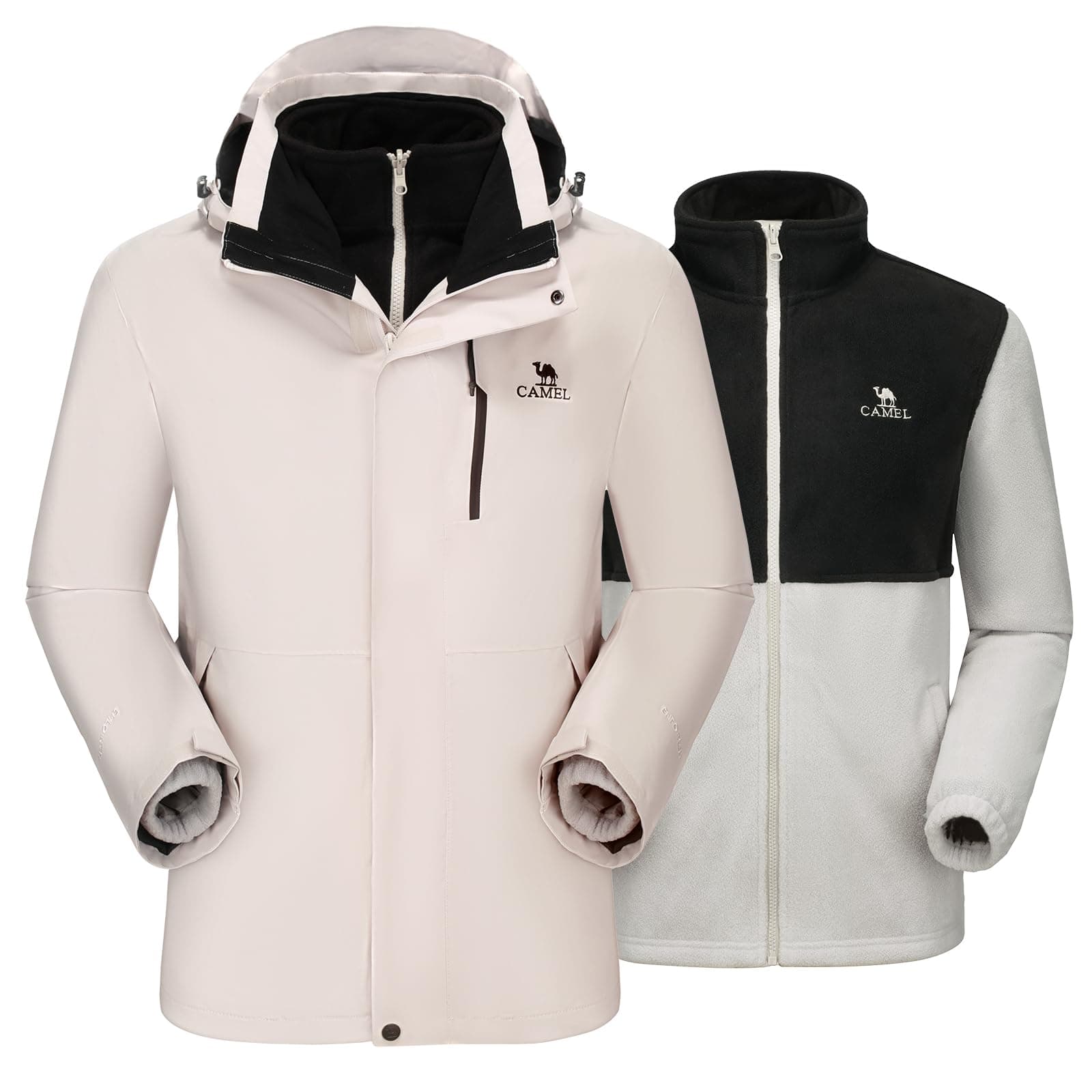 CAMEL Men's 3 in 1 Winter Waterproof Ski Jacket