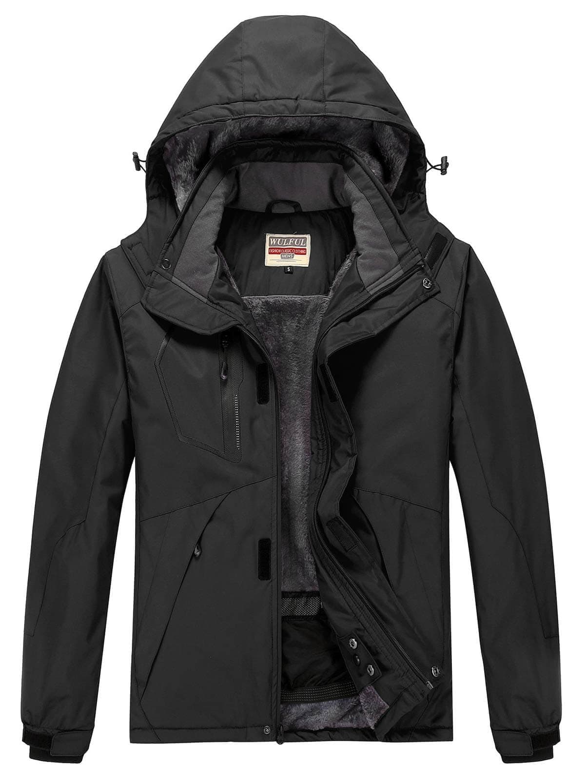 WULFUL Men's Warm Waterproof Ski Jacket
