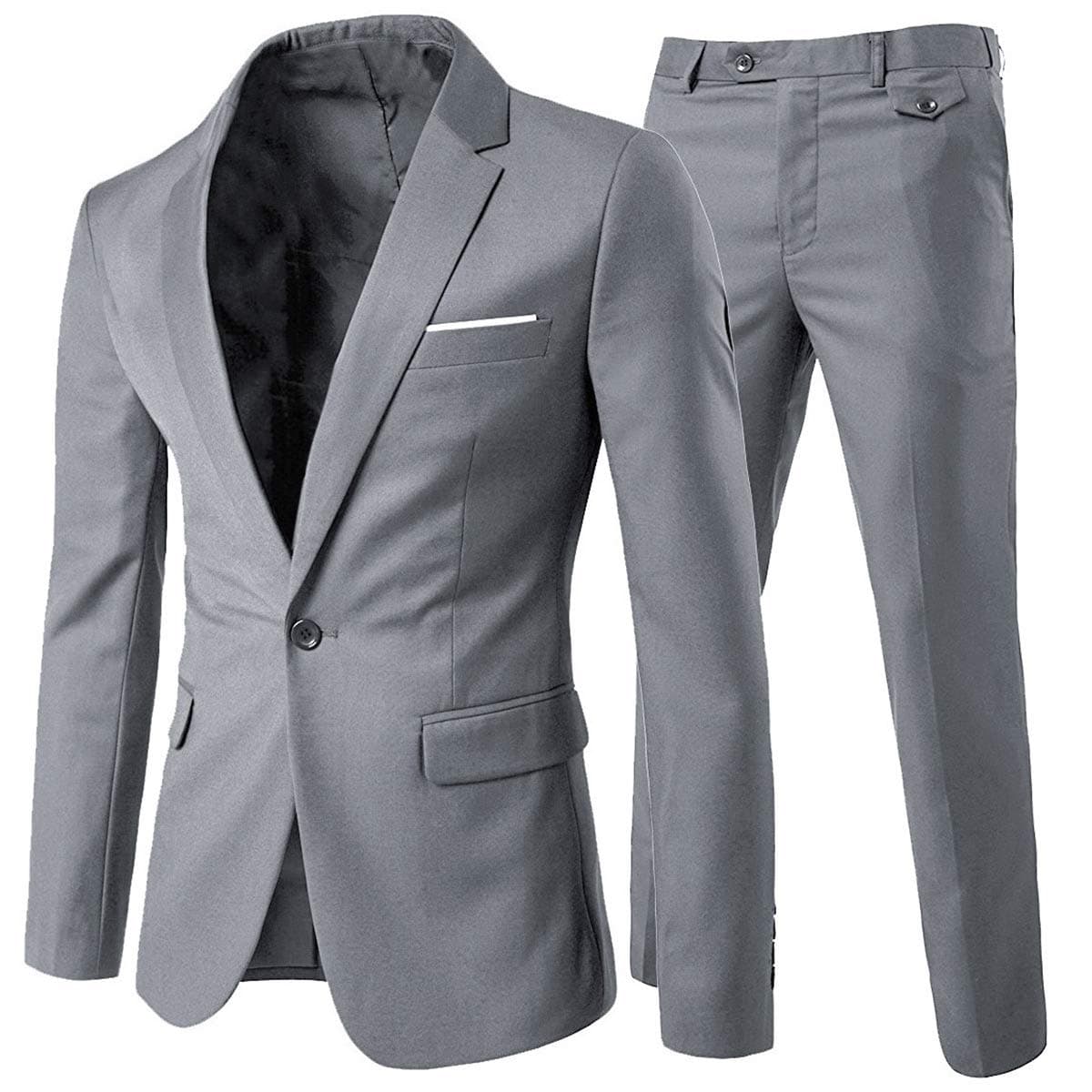Cloudstyle Men's Slim Fit 1 Button Dress Suit