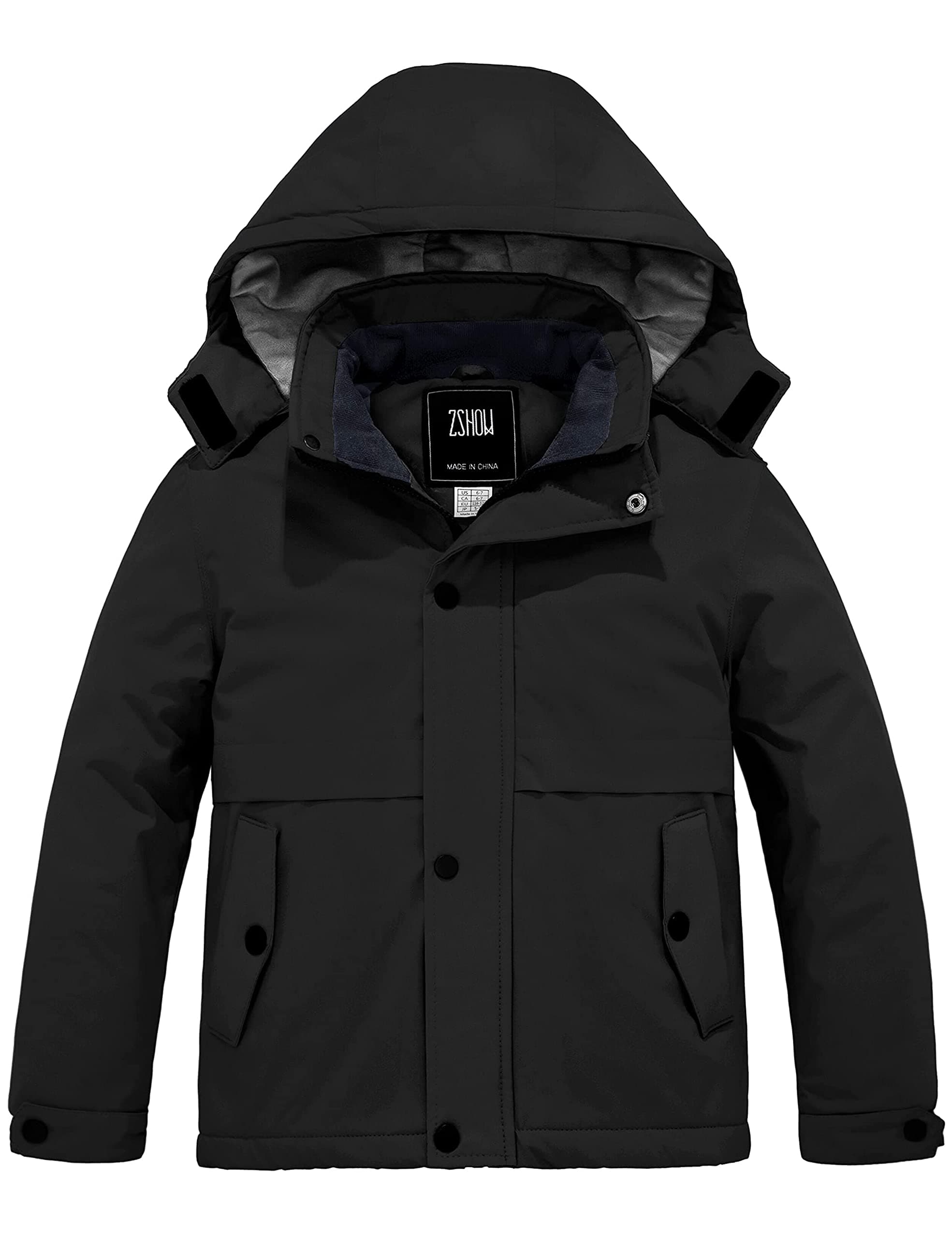 ZSHOW Boys' Waterproof Ski Jacket with Hood and Fleece Lining