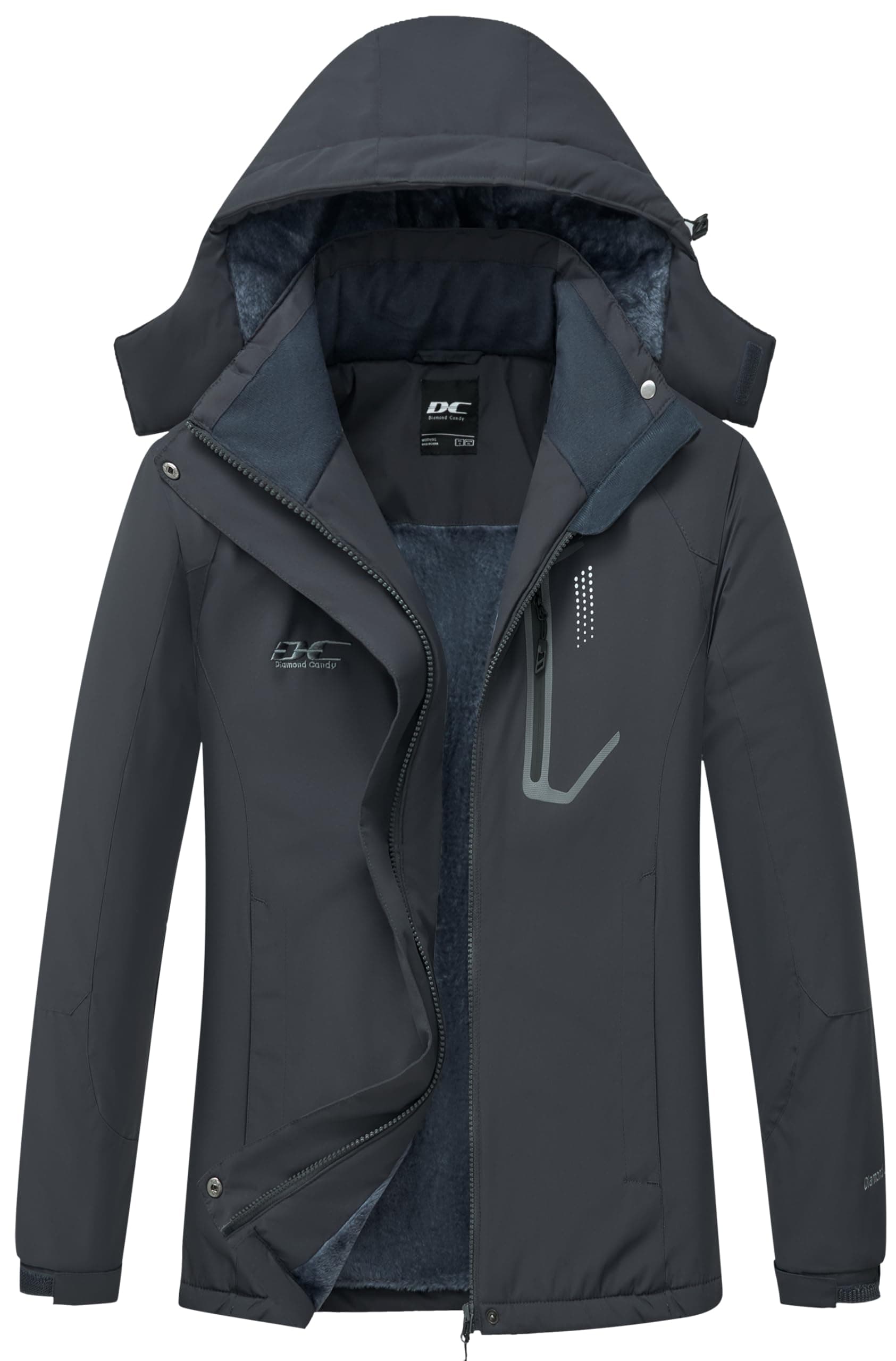 Diamond Candy Women's Winter Windproof Ski Jacket with Hood