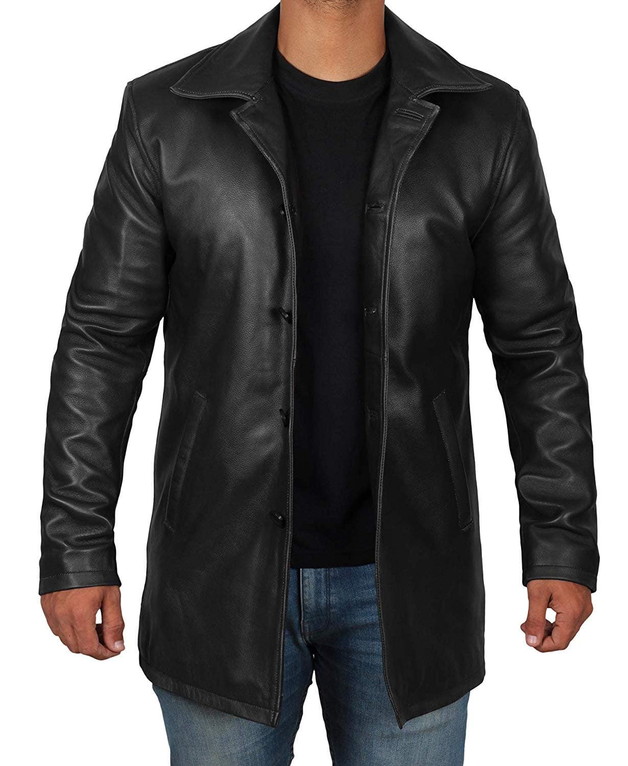 Brown Natural Distressed Leather Jacket for Men
