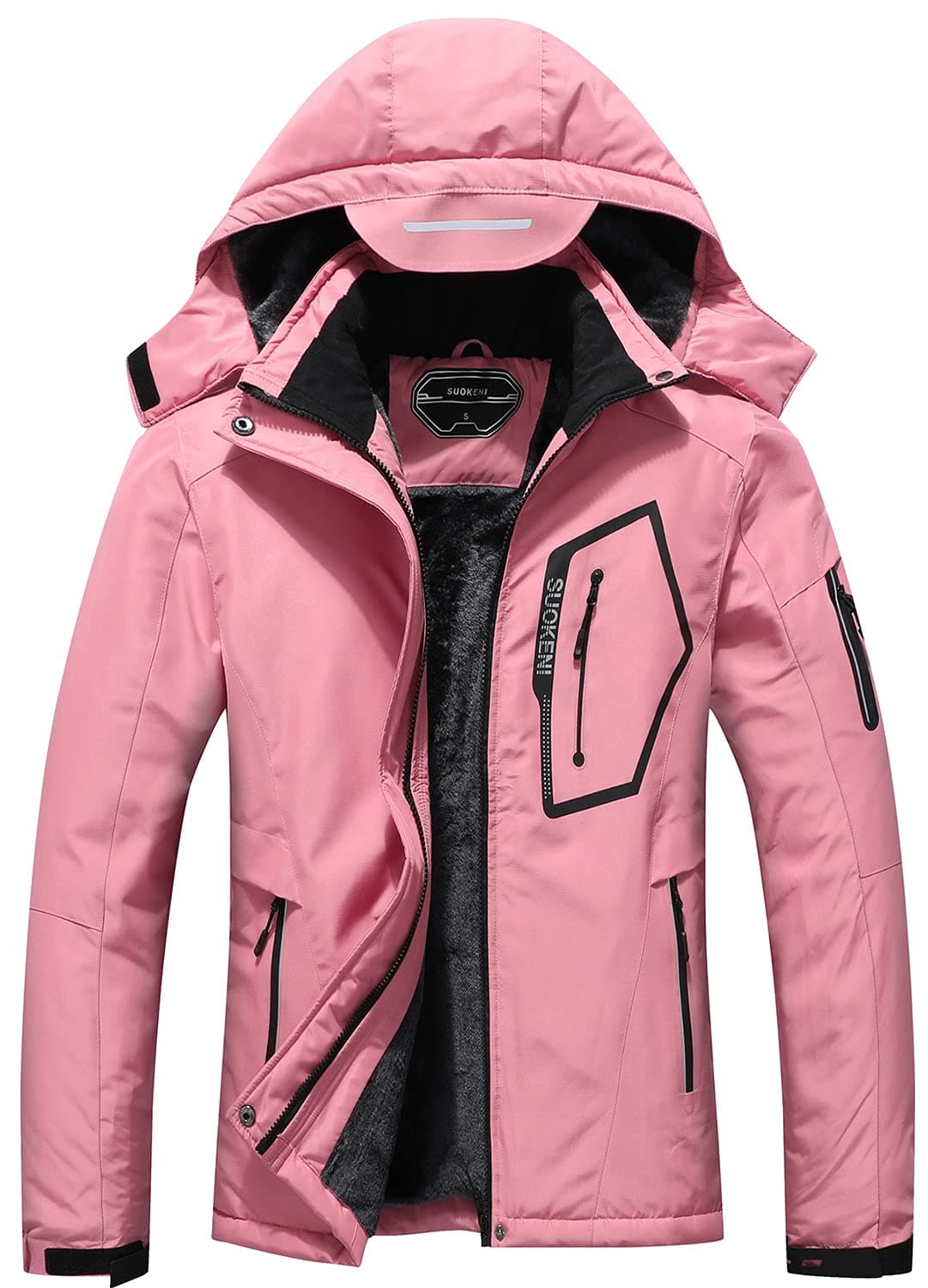 SUOKENI Women's Waterproof Warm Winter Ski Jacket with Hood