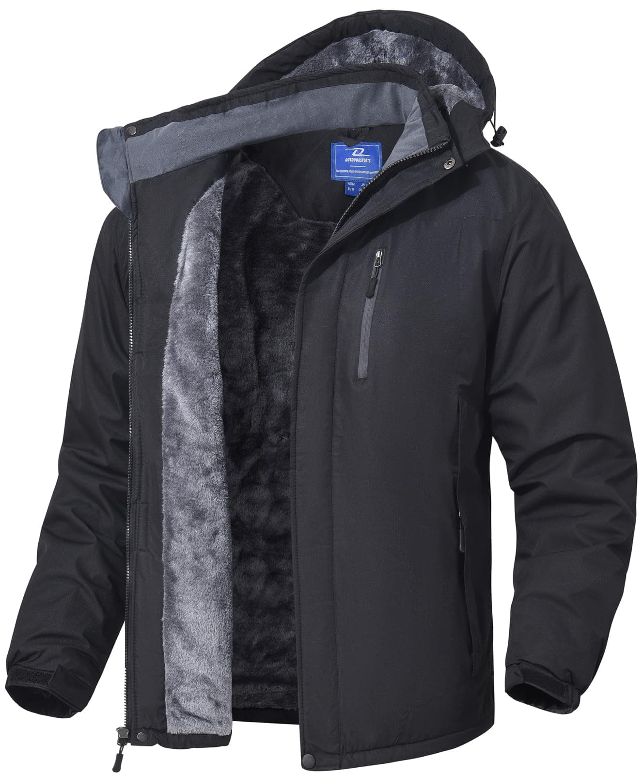 SPOSULEI Men's Waterproof Skiing Jacket with Hood Winter Snowboarding Coat