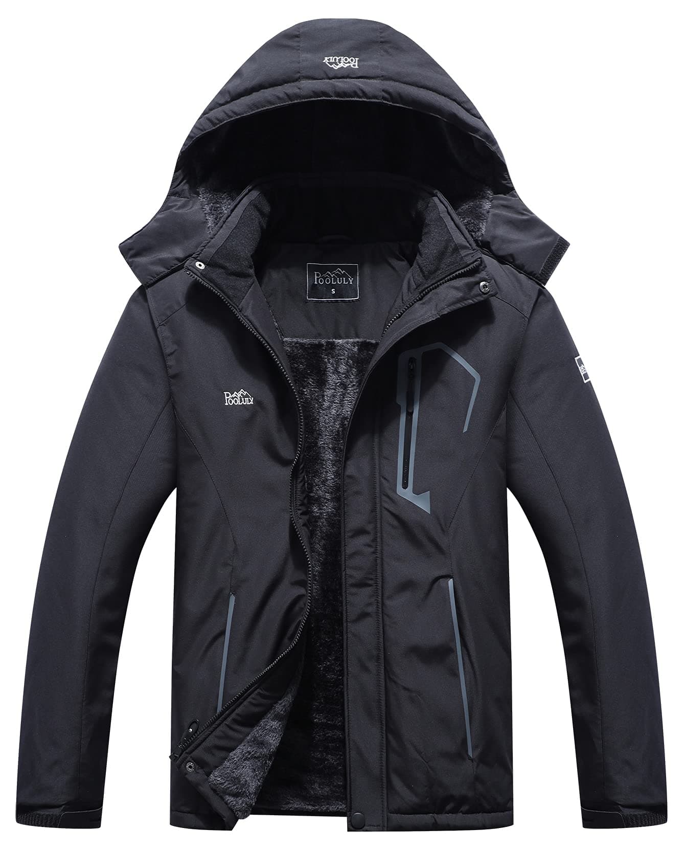Pooluly Men's Waterproof Winter Jacket