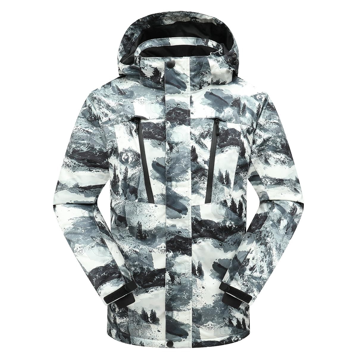 PHIBEE Men's Waterproof Winter Ski Coat Windproof Hooded Jacket
