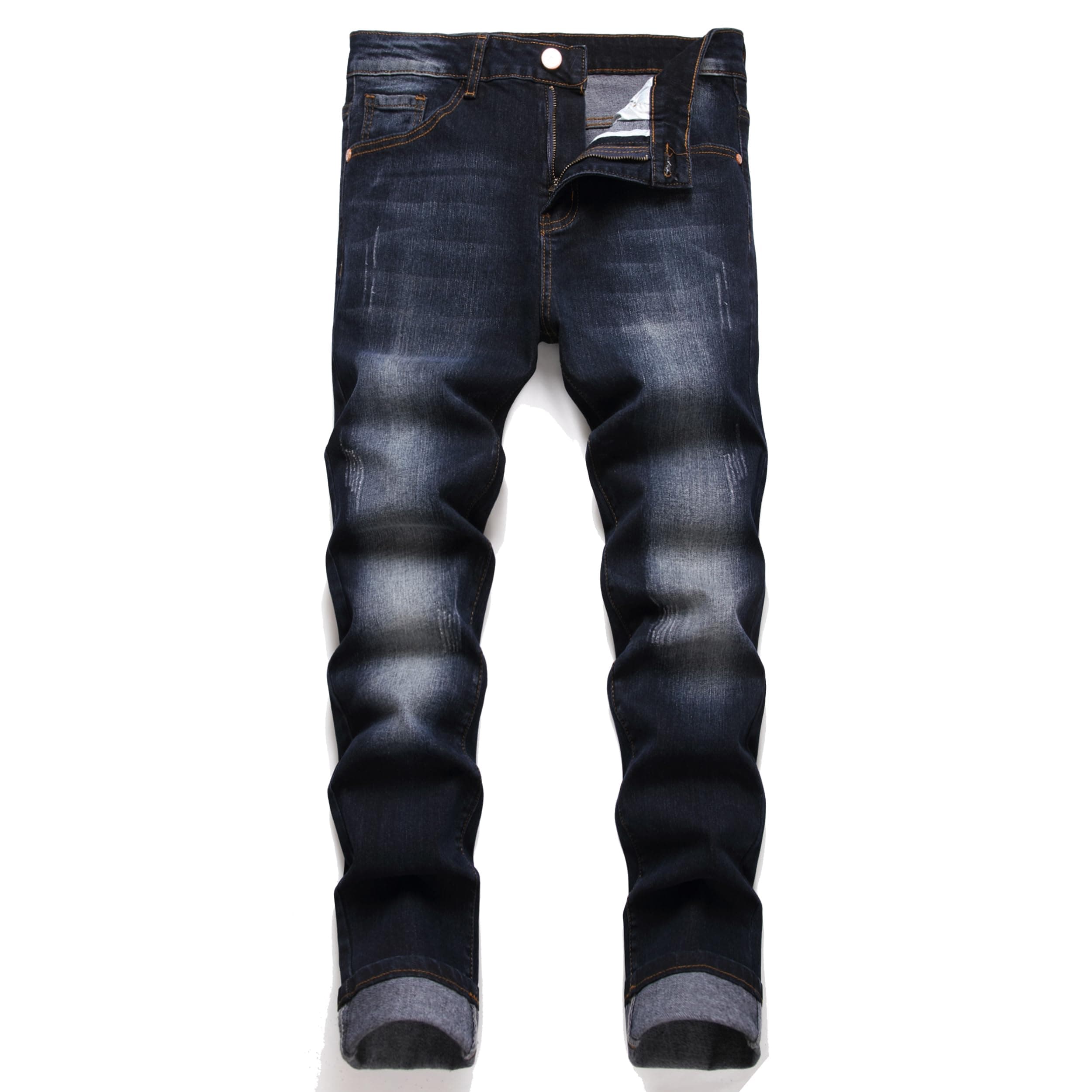 Men's Comfortable Stretch Cargo Jeans - JUNBAOSS Straight Leg Ripped Skinny
