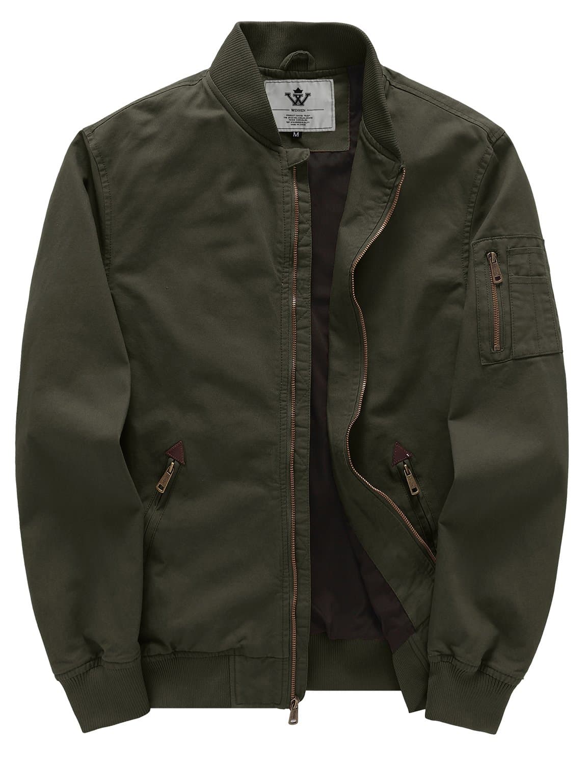 WenVen Men's Lightweight Cotton Flight Bomber Jacket
