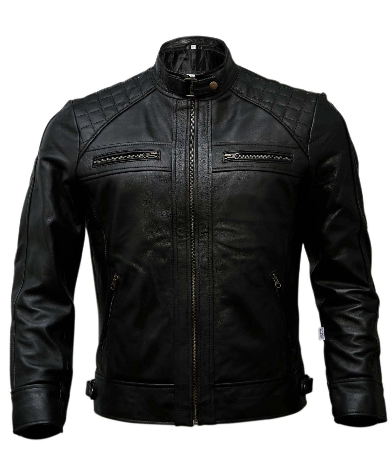 Artistry Leather Mens Genuine Black Biker Jacket | Vintage Brown Distressed