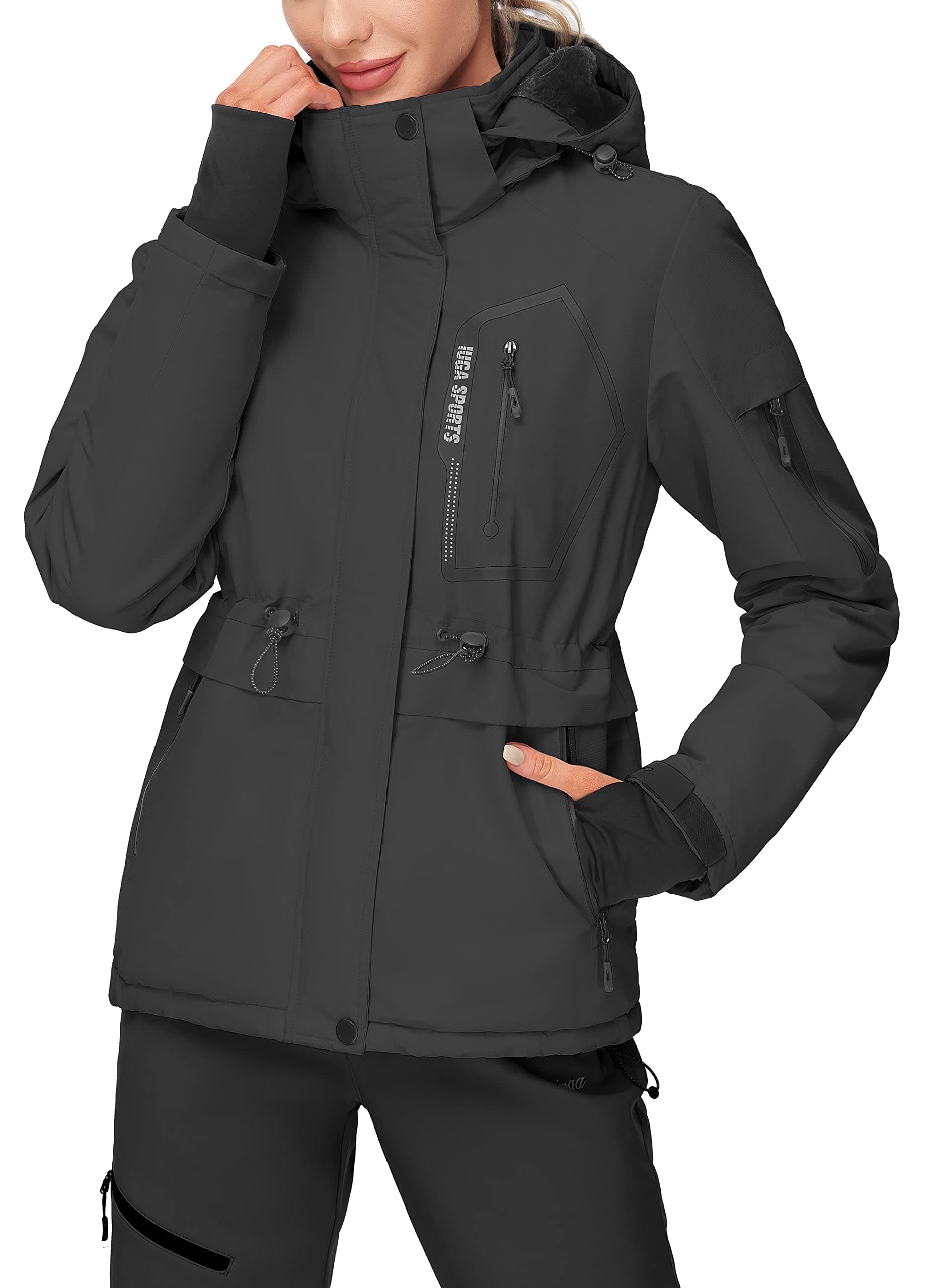 IUGA Women's Waterproof Winter Ski Jackets with Hood and Pockets