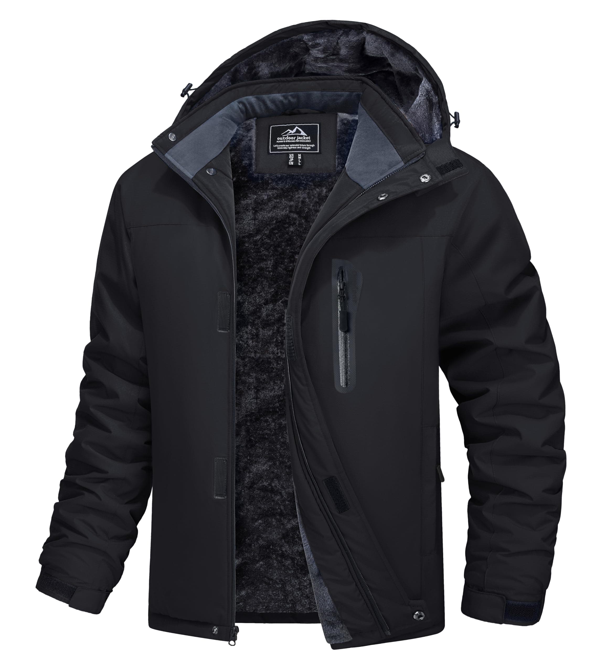 MAGCOMSEN Men's Water Resistant Winter Ski Snow Rain Jacket with Hood
