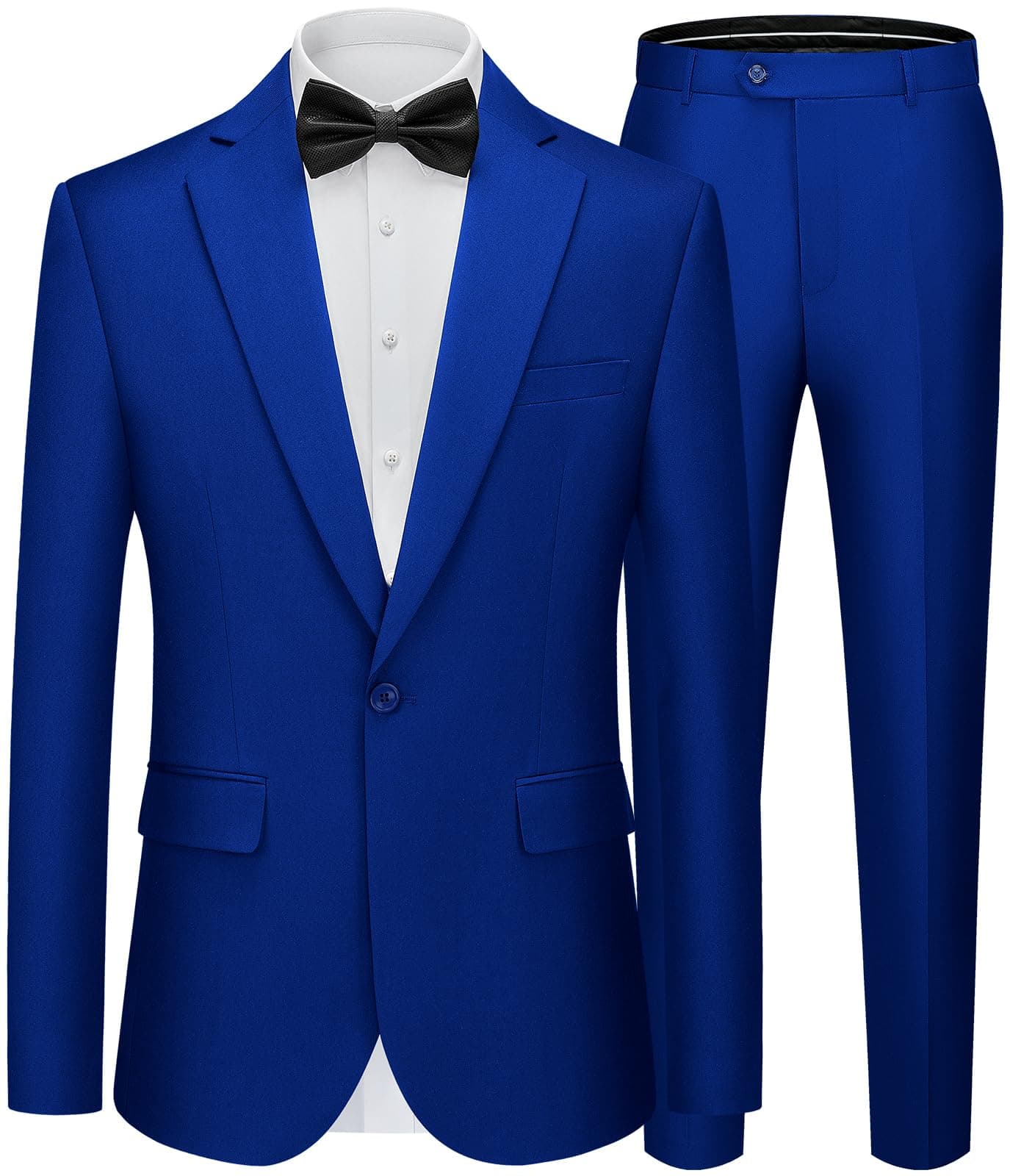 WEEN CHARM Men's Slim Fit 2-Piece One-Button Blazer & Tuxedo Pants Wedding Prom Suit Set