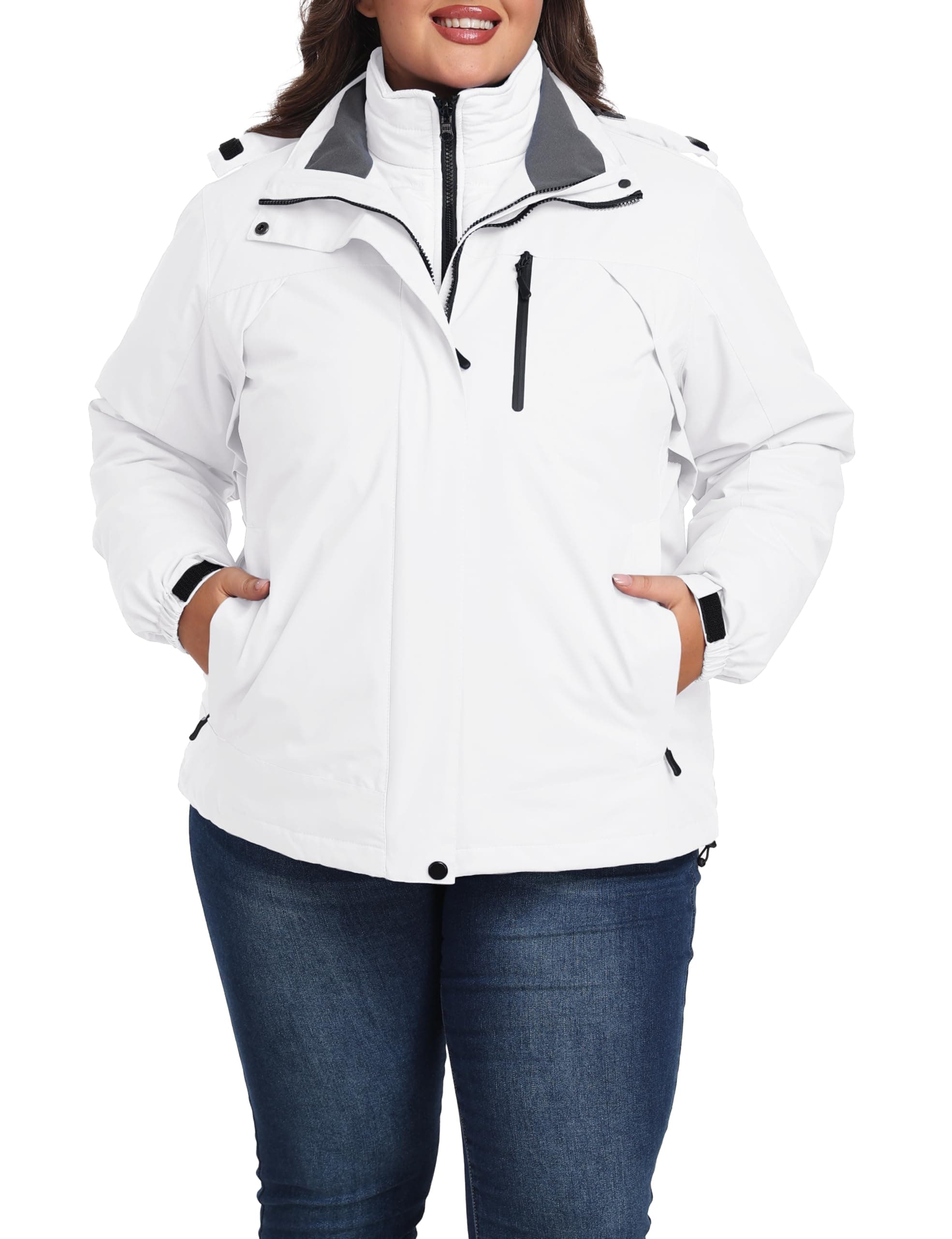 Women's 3-in-1 Plus Size Winter Waterproof Ski Jacket