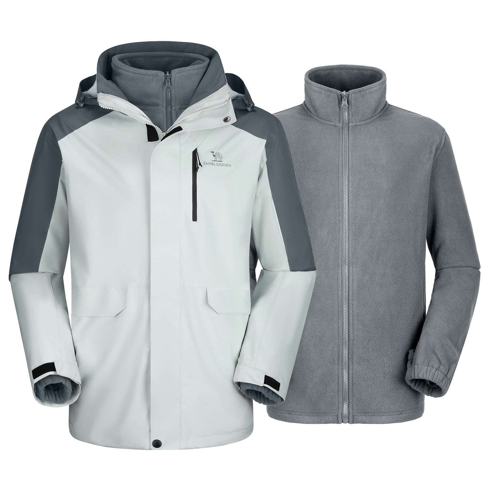 Men's 3-in-1 Waterproof Ski Jackets with Inner Fleece Coat