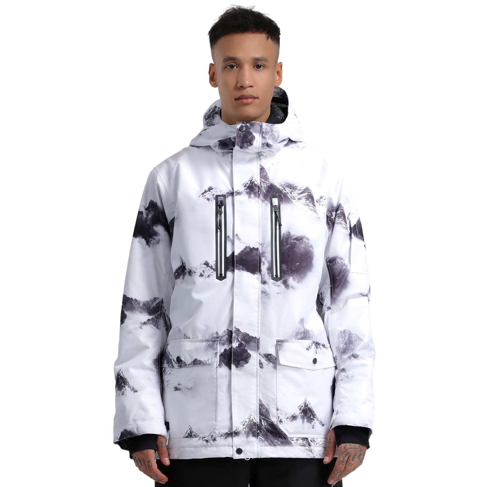 GSOU Men's Waterproof Windproof Insulated Ski Jacket for Snowboarding Winter Sports