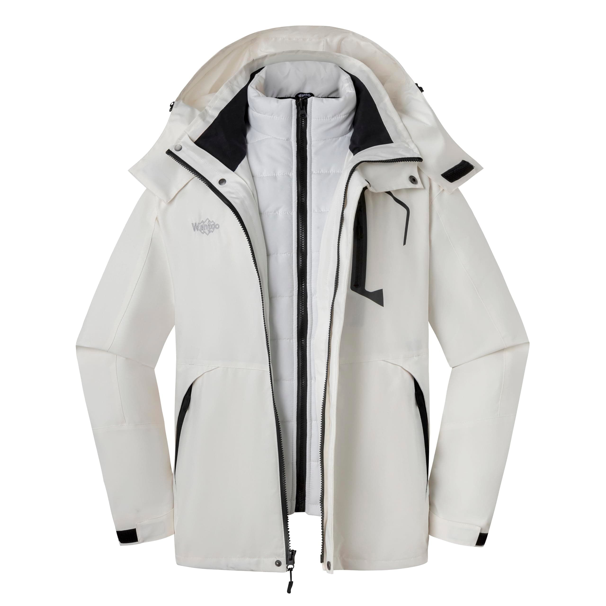 Wantdo Men's Waterproof 3-in-1 Ski Jacket Winter Snow Coat