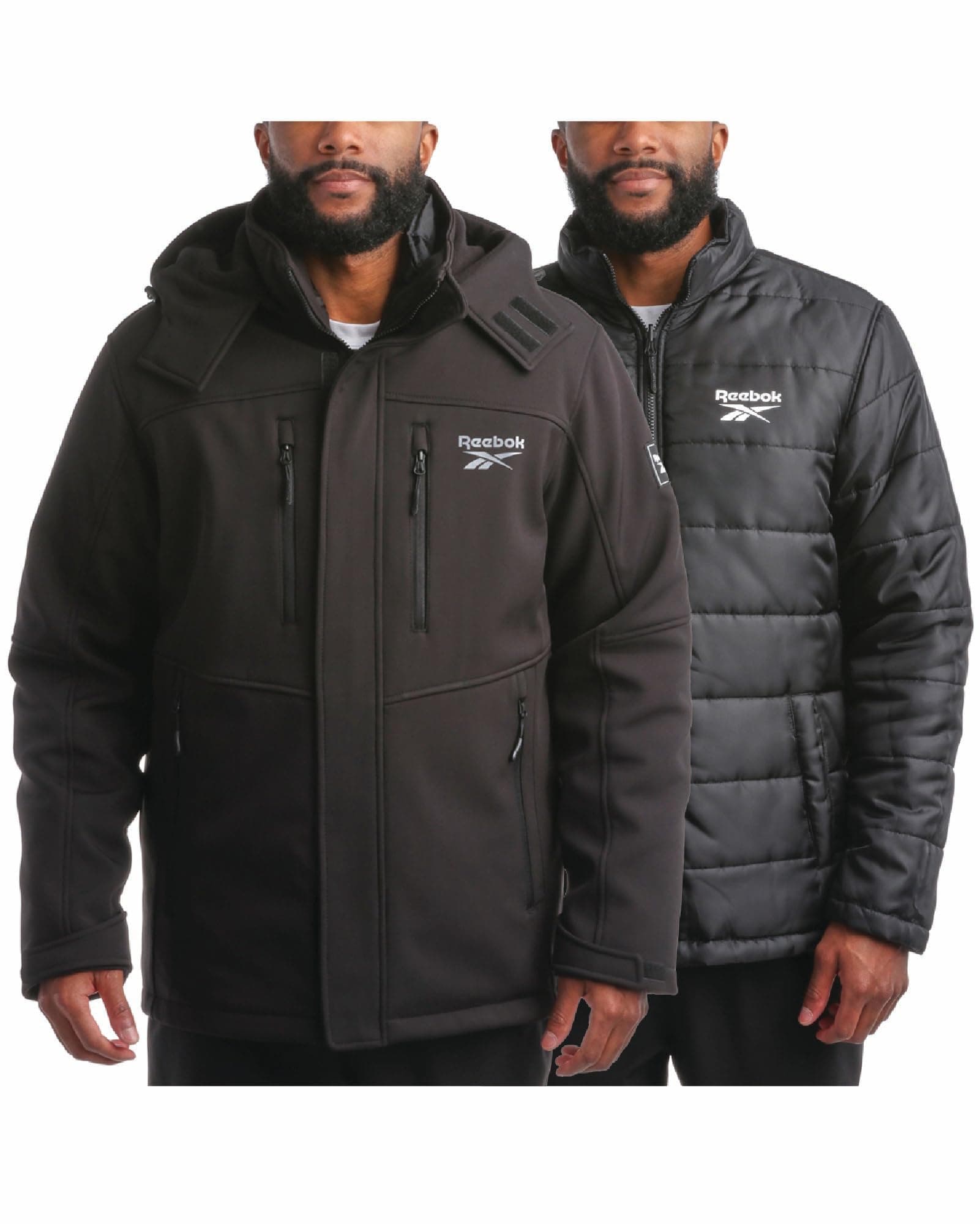 Men's Reebok System Ski Softshell Jacket with Removable Puffer Coat