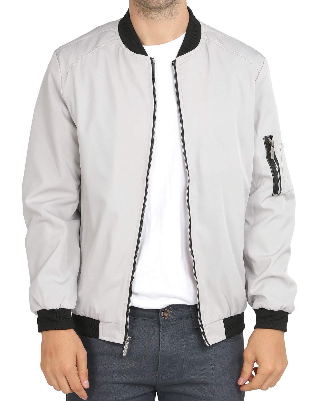 WULFUL Mens Casual Lightweight Softshell Flight Bomber Jacket